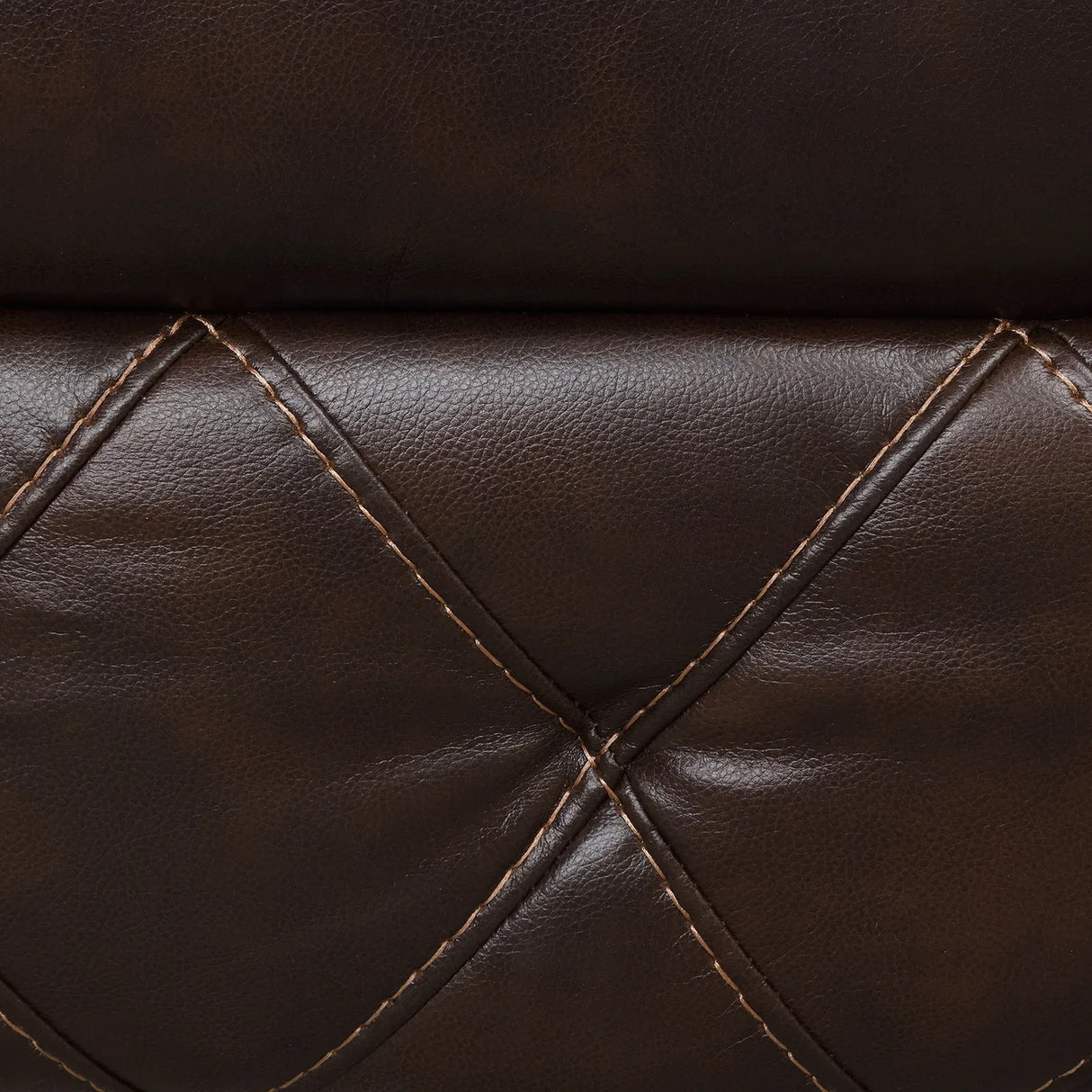 Transitional Brown Leatherette Manual Chair With Pillow Arms - Omega Lifestyles