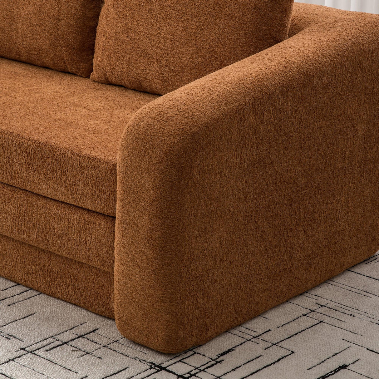 Convertible Chenille Foam Loveseat Sofa Bed With Pillows - Omega Lifestyles