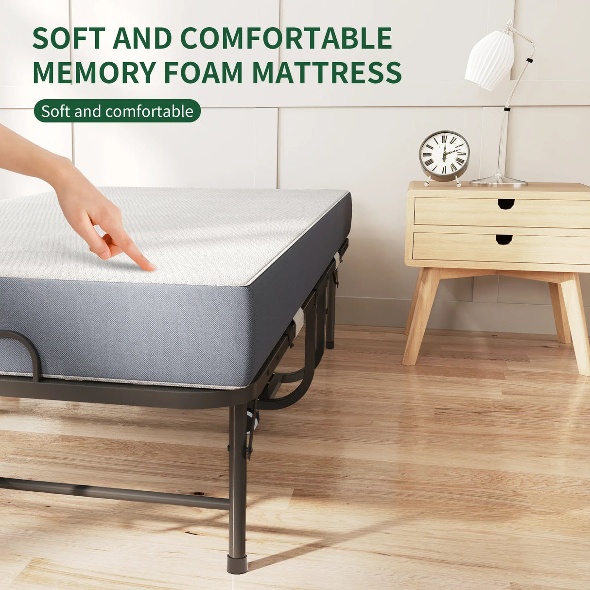 Twin Medium 5-Inch Memory Foam Folding Bed Frame - Omega Lifestyles