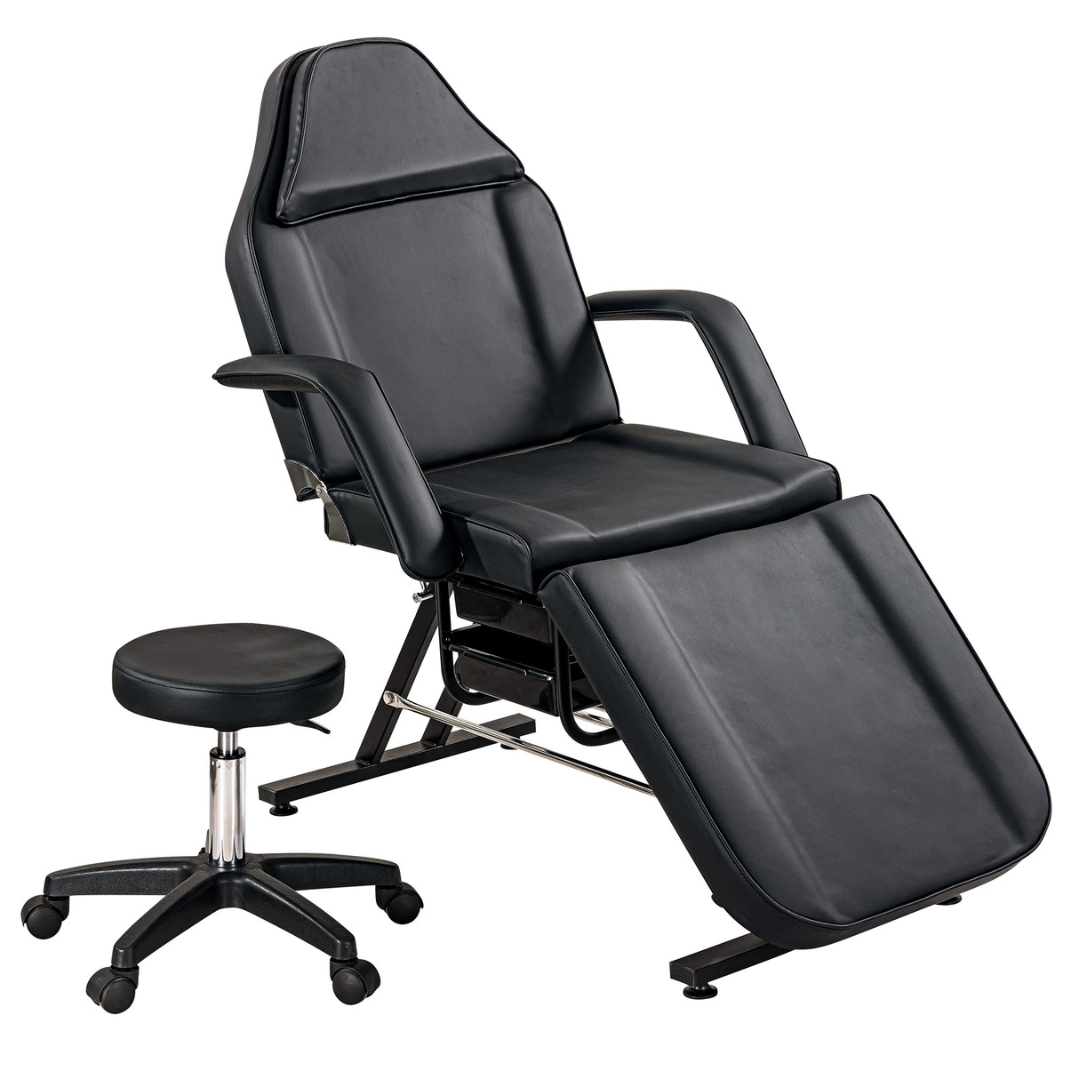 Adjustable 3-Section Multipurpose Facial Massage Chair With Stool