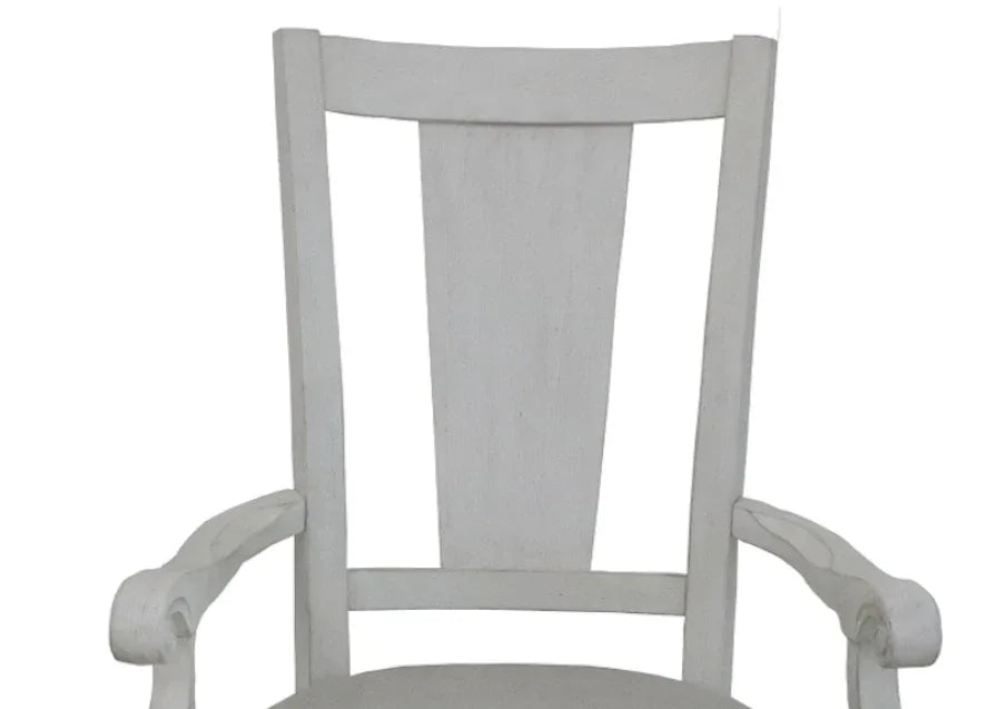 Set of 2 Light Gray Linen And White Arm Chairs - Omega Lifestyles