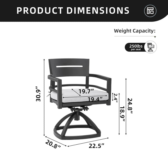 2-Piece Outdoor Aluminum Swivel Rocker Chairs With Cushions - Omega Lifestyles
