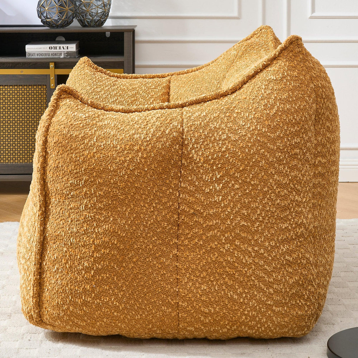 Chenille Foam Bean Bag Chair for Living Room - Omega Lifestyles