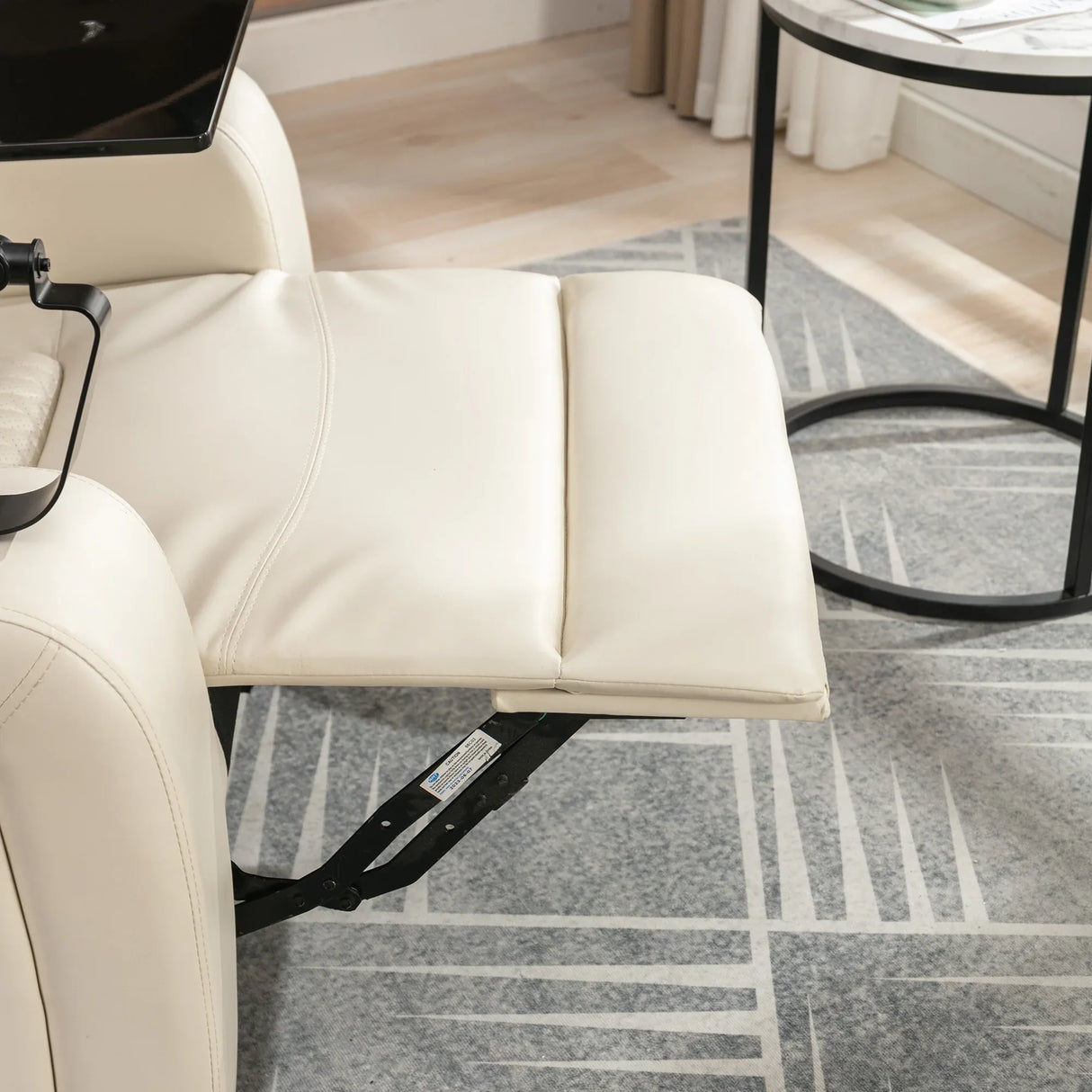 Power PU Leather Recliner Chair With Tray Table USB Port - Omega Lifestyles