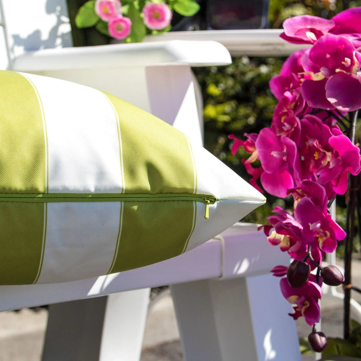 Outdoor Weather Resistant Lime Green Polyester Pillow 20x20 Inch - Omega Lifestyles