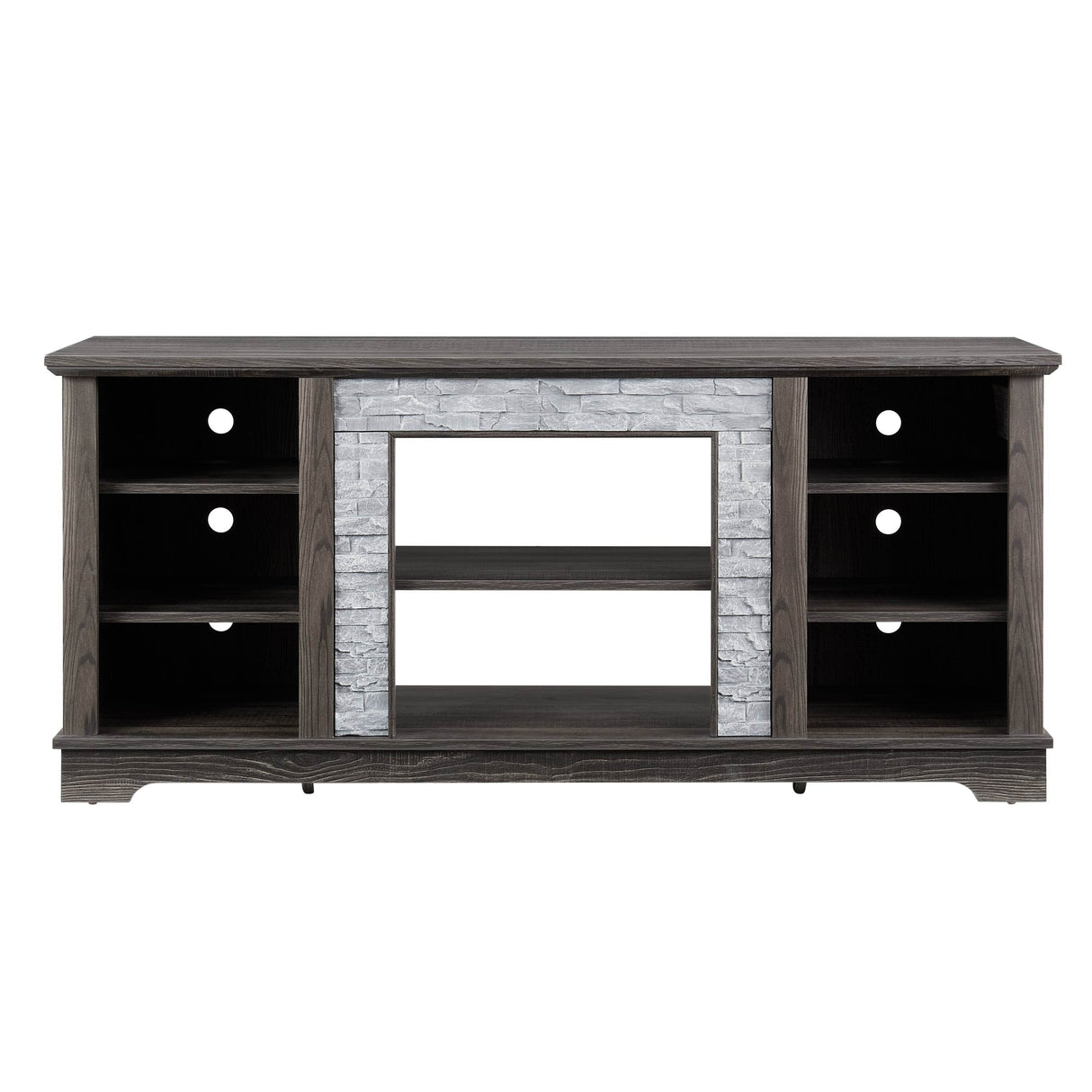 Grey Faux Stacked Stone MDF TV Media Stand Console - Sleep Galleria