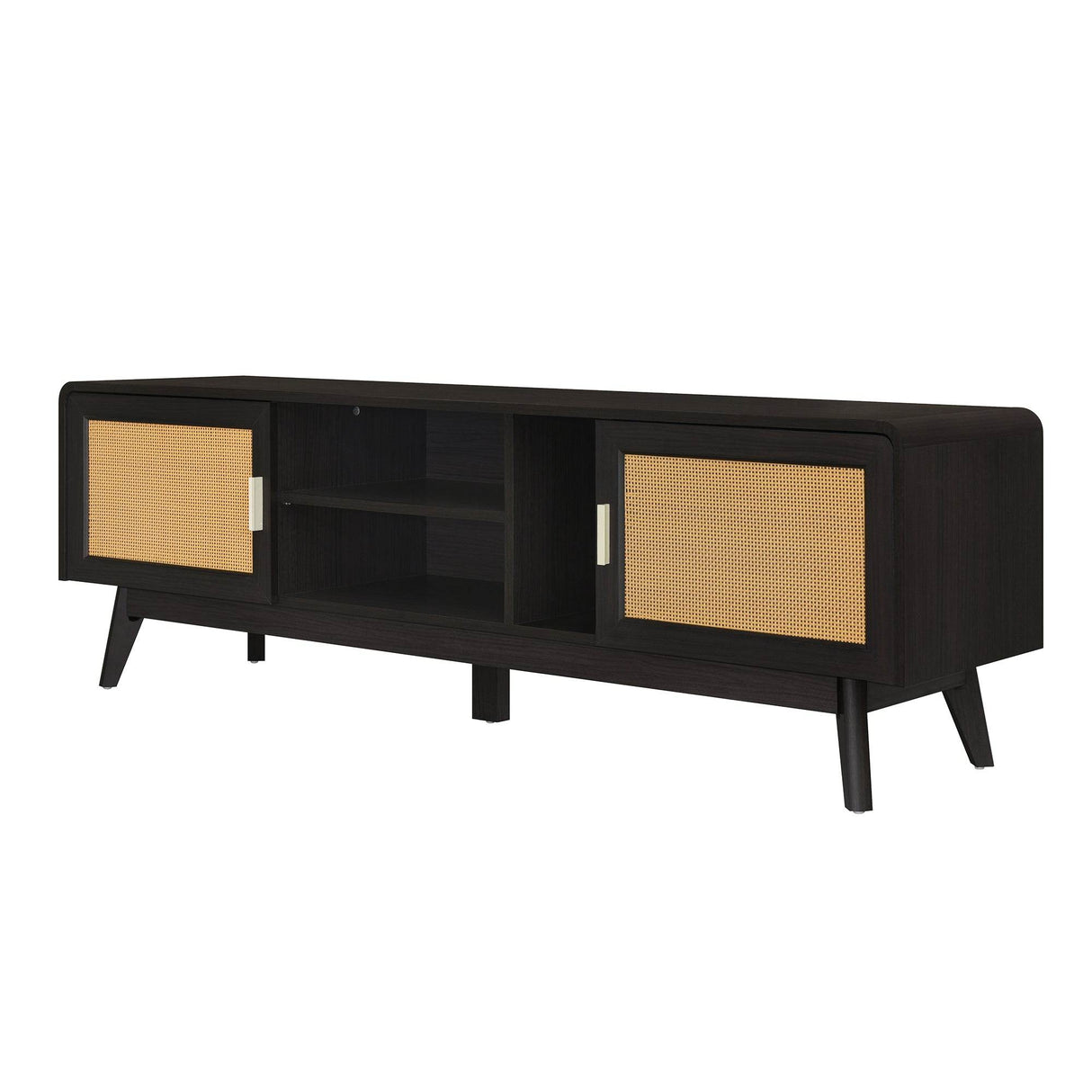 Bohemian Style Dark Brown Rattan TV Stand - Sleep Galleria
