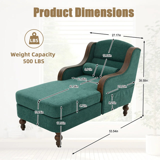 Oversized Chenille Fabric Lounge Chair With Storage - Omega Lifestyles