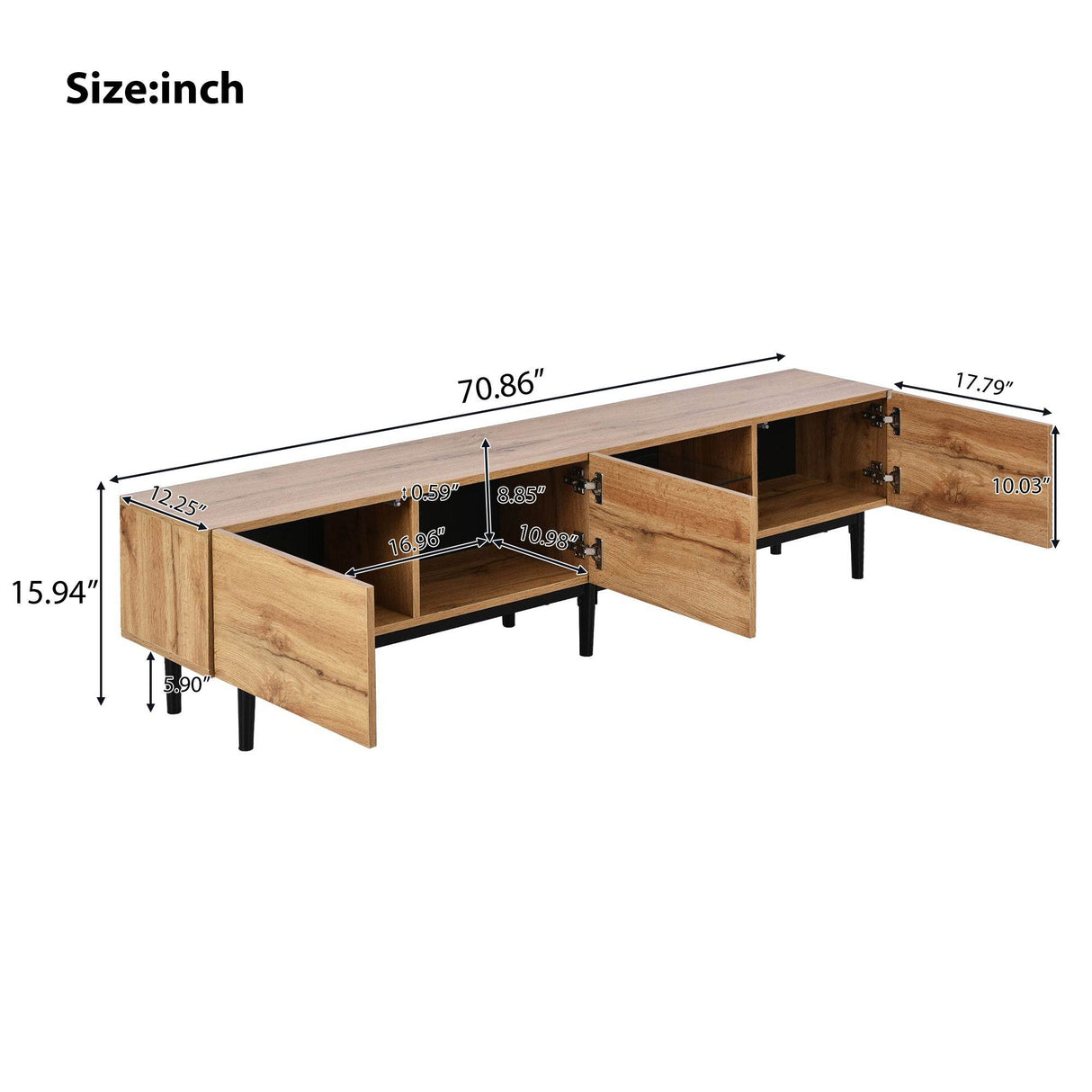 Modern LED Wood Tone TV Stand With Storage - Sleep Galleria