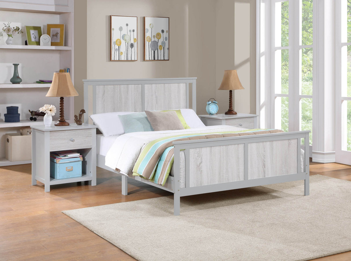 Full Size Reversible Solid Wood Panel Bed Frame
