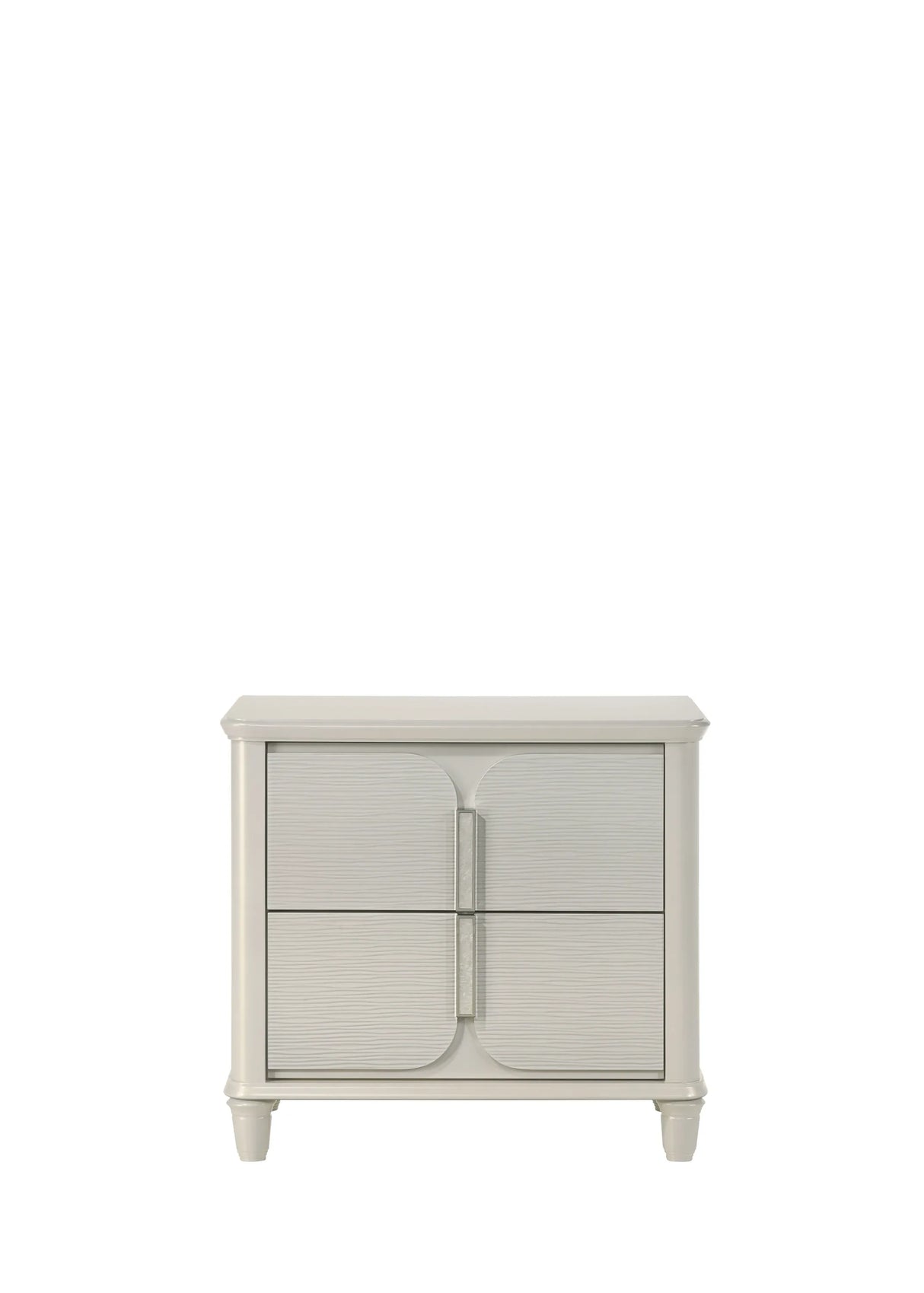 White Acrylic Two-Drawer Nightstand With Smooth Glide Storage - Omega Lifestyles