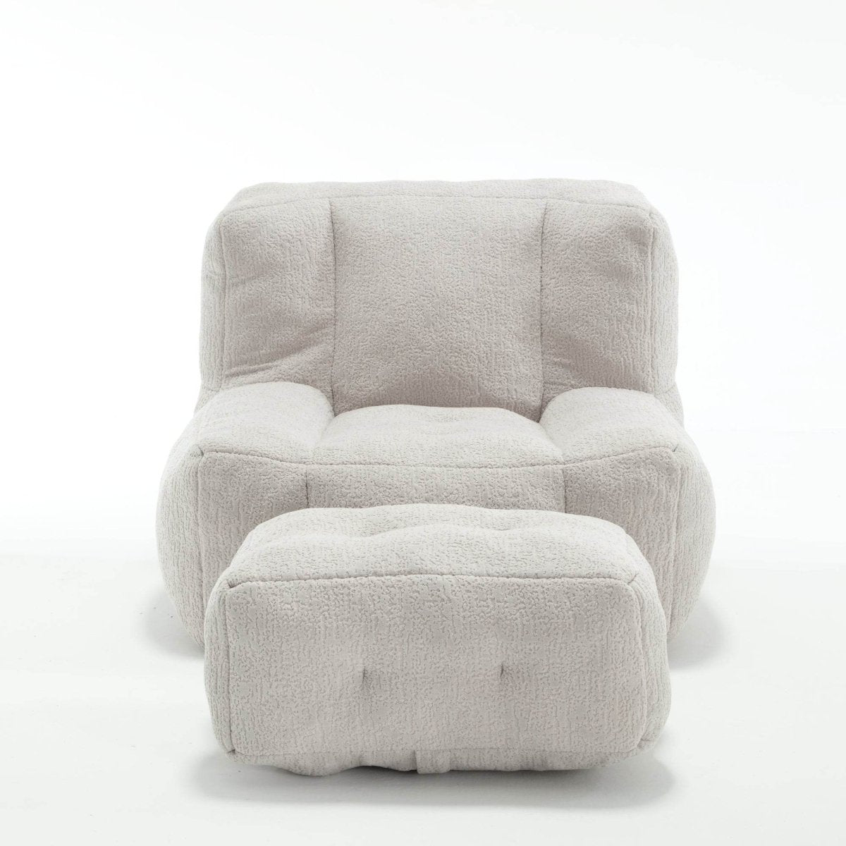 Fluffy Velvet Bean Bag Chair With Ottoman - Sleep Galleria
