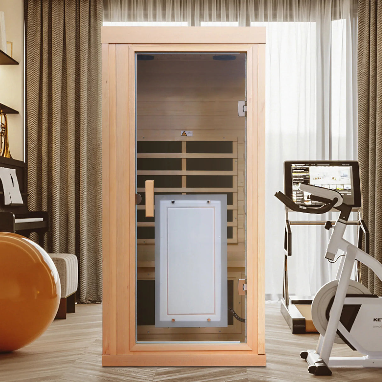 Far Infrared Hemlock One Person Indoor Sauna Room - Omega Lifestyles