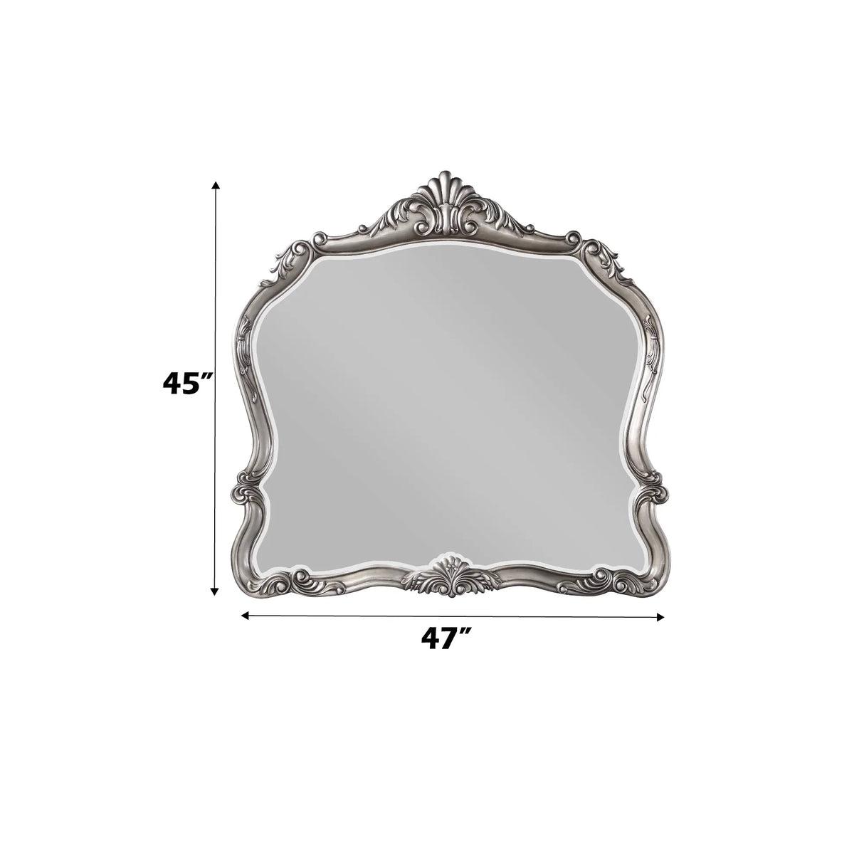 Antique Platinum Synthetic Wood Wall Mirror 43x36-Inch - Omega Lifestyles
