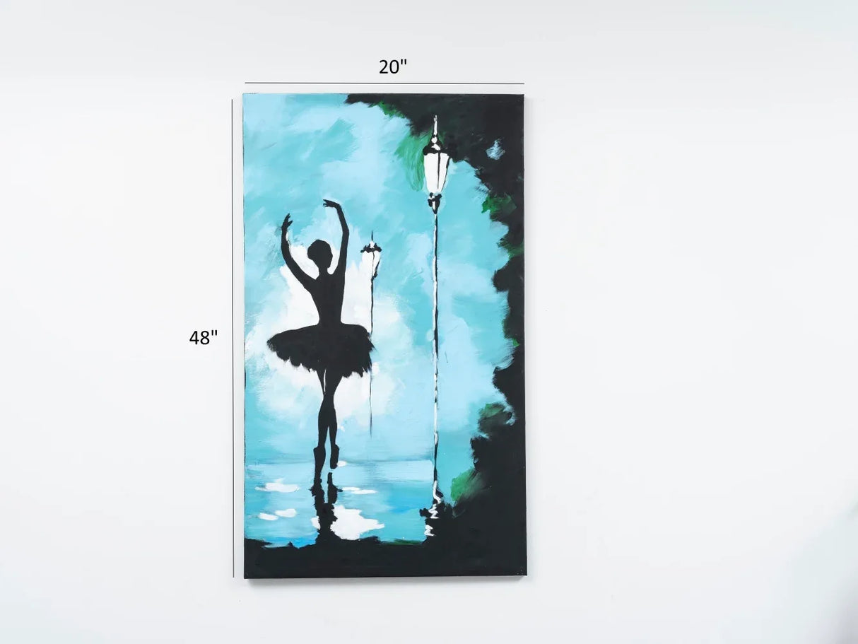 Oversized Turquoise Hand-Painted Canvas Wall Art - Omega Lifestyles