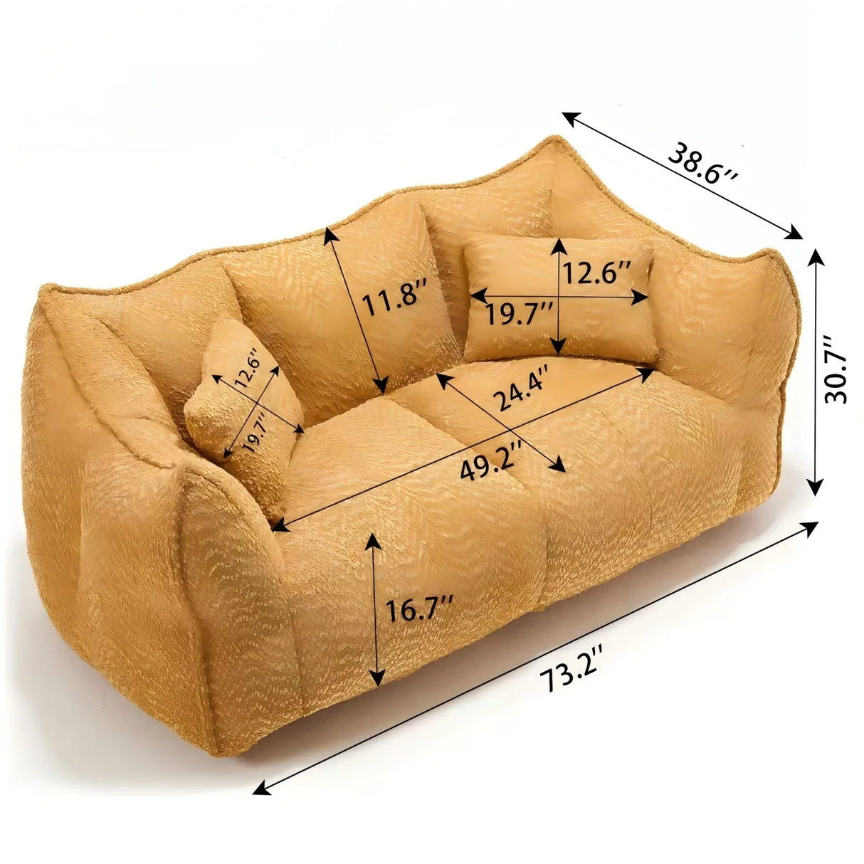 Chenille Dual Bean Bag Chair With Foam Core - Omega Lifestyles