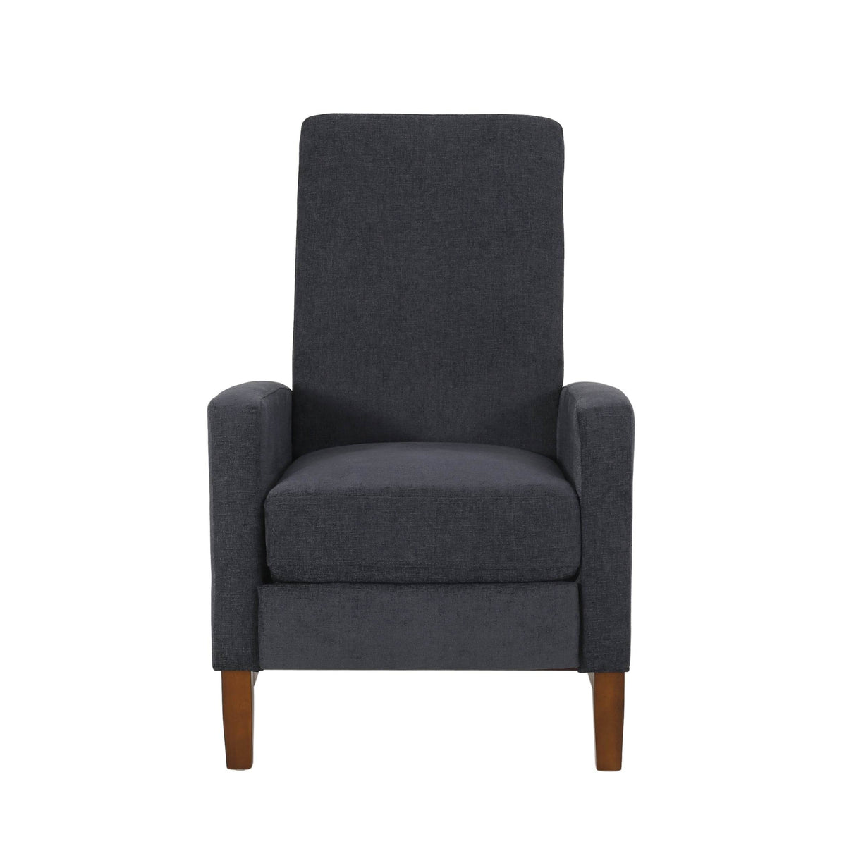 Contemporary Charcoal Fabric Push-Back Recliner Chair