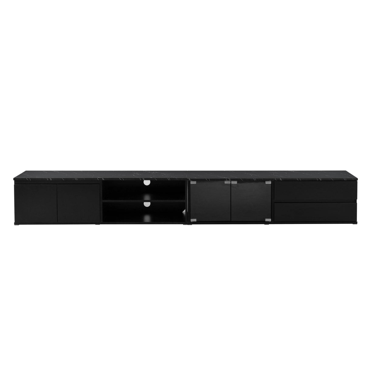Modern APP Controlled LED Black Marble TV Stand - Sleep Galleria