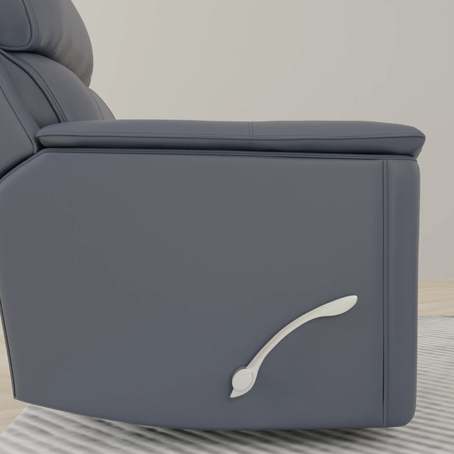 Manual Swivel Genuine Leather Glider Recliner Chair - Omega Lifestyles