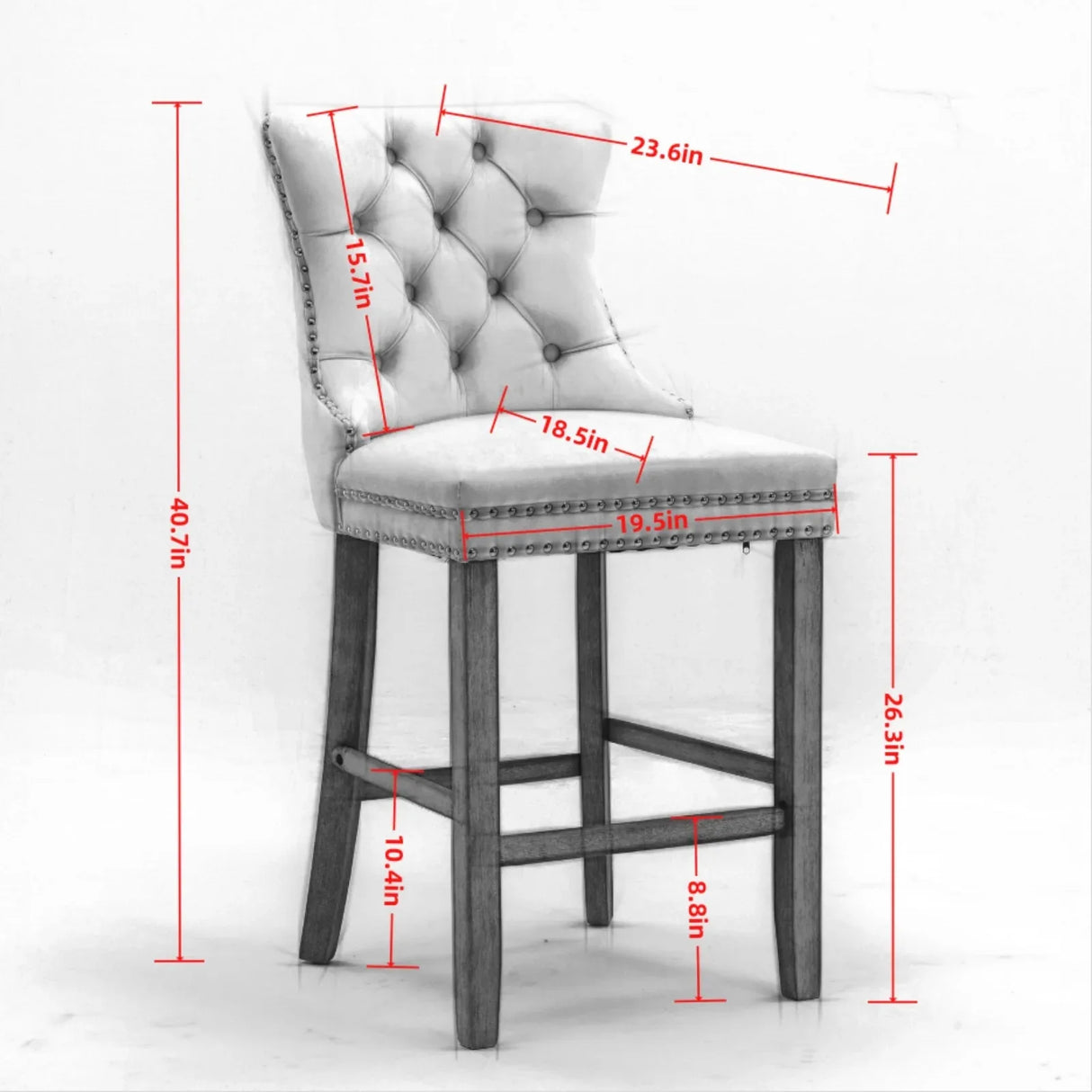 Set Of 2 Contemporary Velvet Upholstered Barstools - Omega Lifestyles