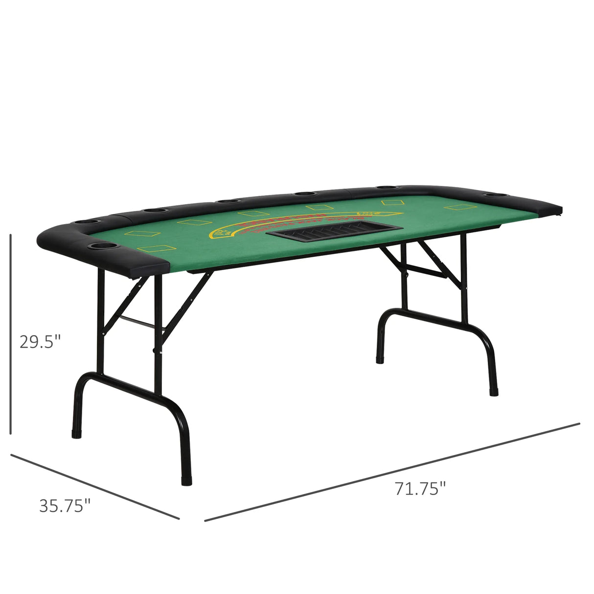 Foldable Half-Shape Professional Blackjack Poker Table - Omega Lifestyles