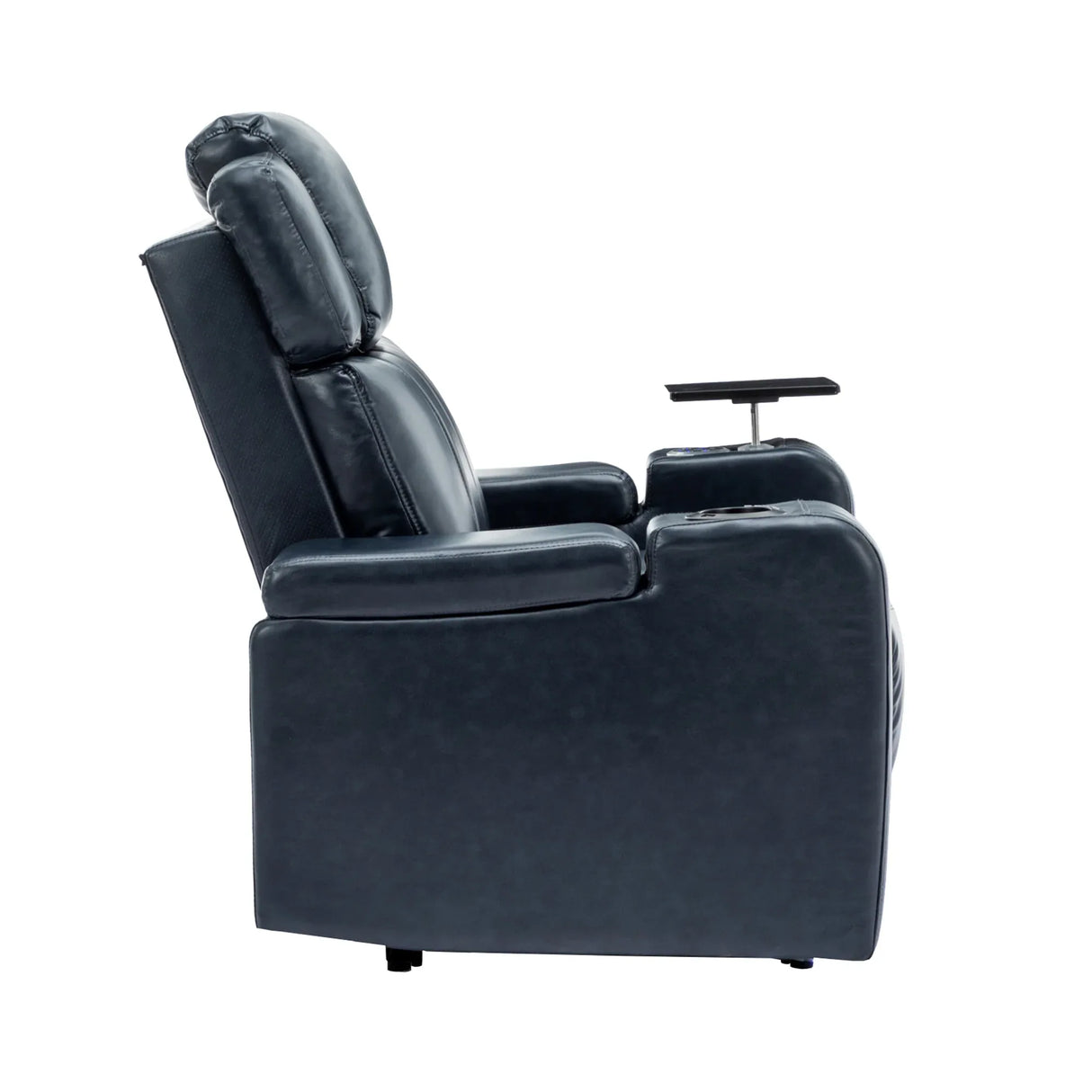 Blue PU Leather Power Recliner Chair With Cooling Cup Holder - Omega Lifestyles