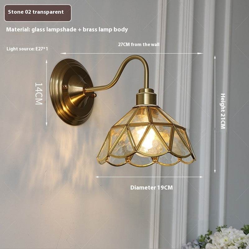 Retro Brass Glass LED Copper Wall Lamp - Sleep Galleria
