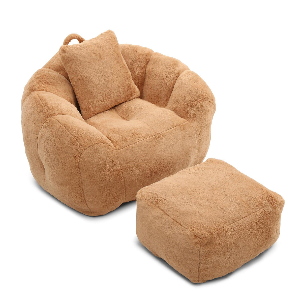 Oversized Soft Faux Fur Foam-Filled Bean Bag Chair - Omega Lifestyles