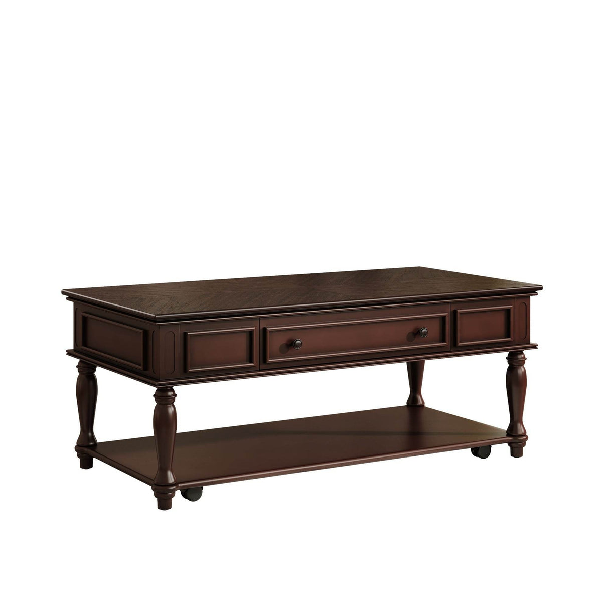 Retro Farmhouse Coffee Table With Drawer And Wheels - Sleep Galleria