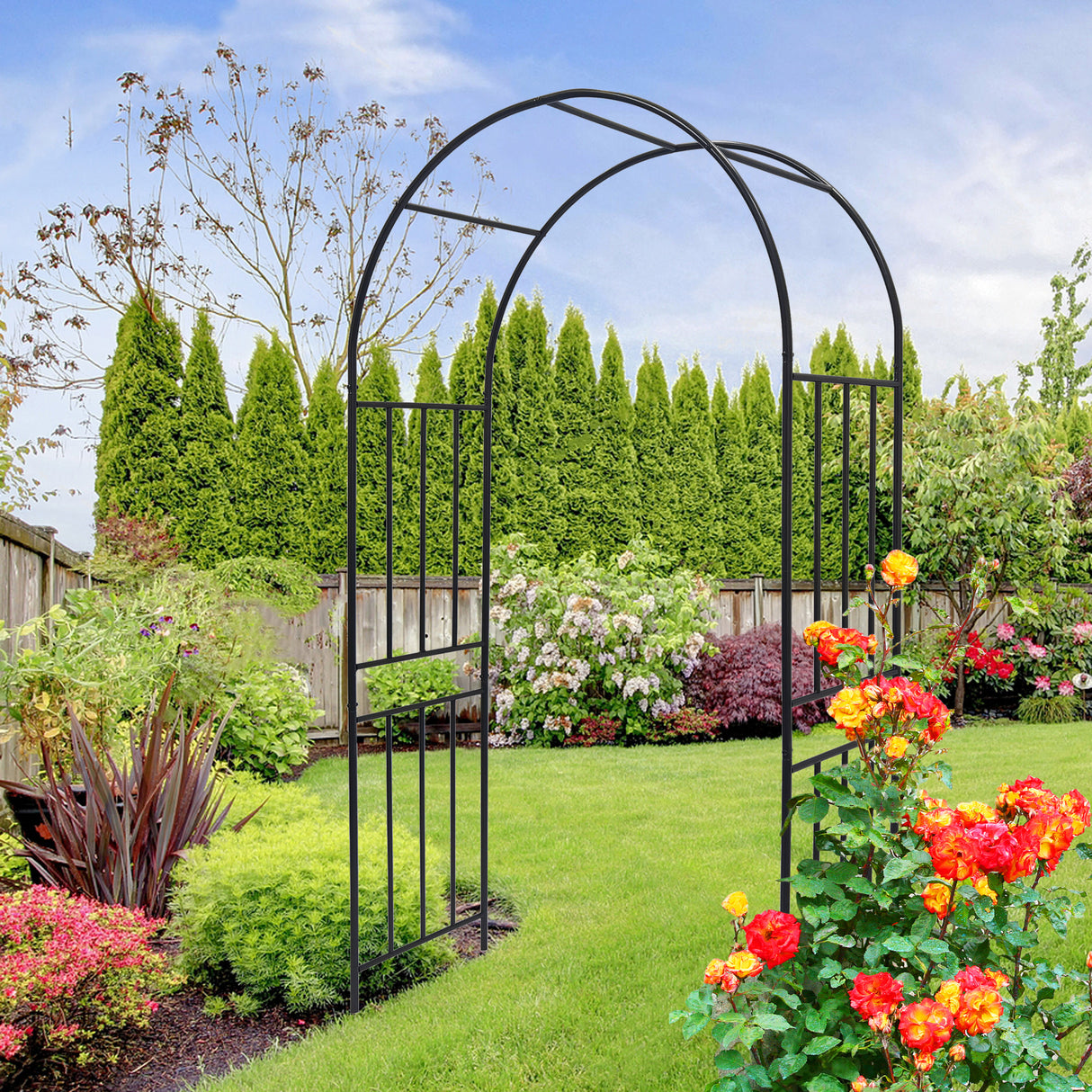 Metal Iron Garden Arch Climbing Plants Support