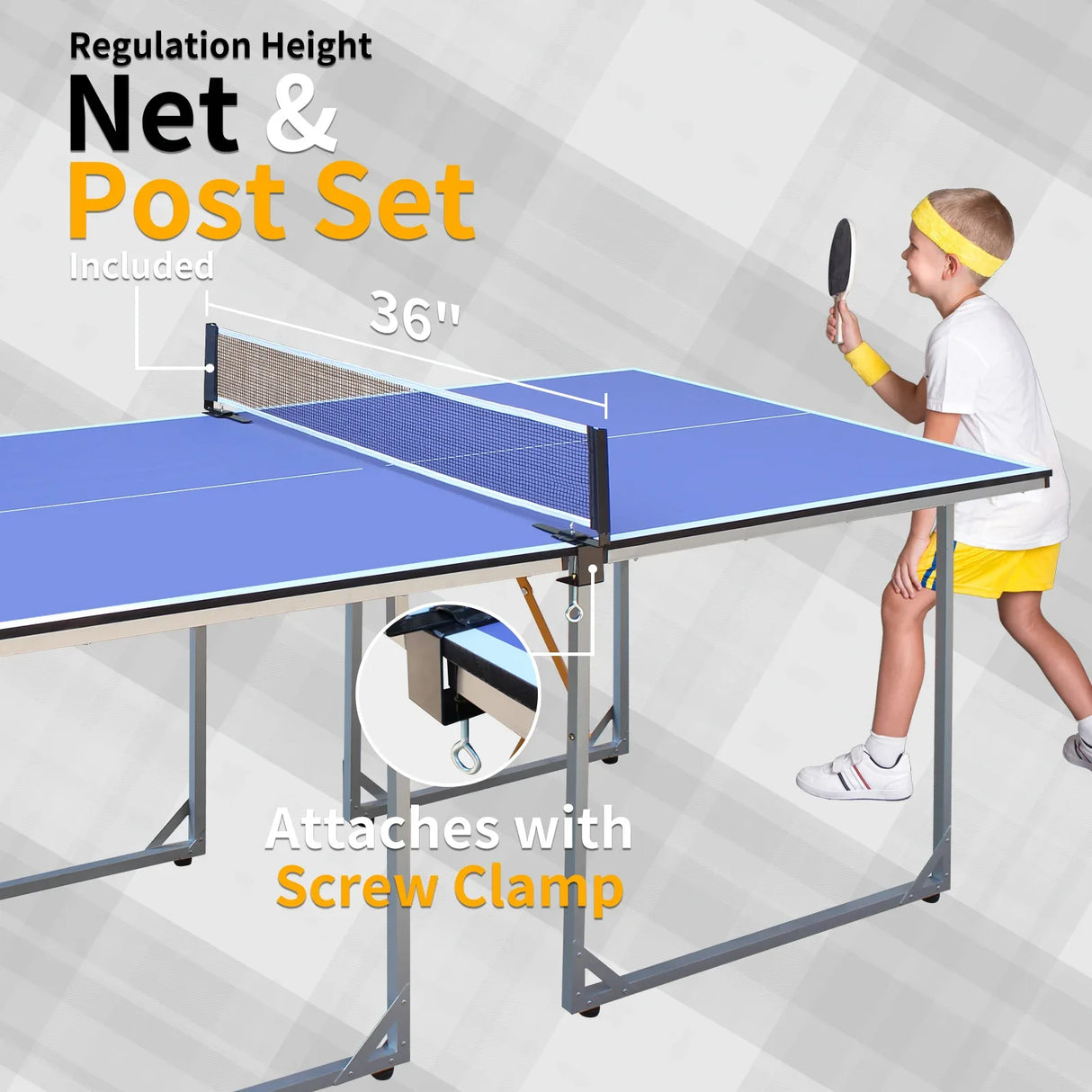Foldable Mid-Size 6-Foot Table Tennis Table Set - Omega Lifestyles