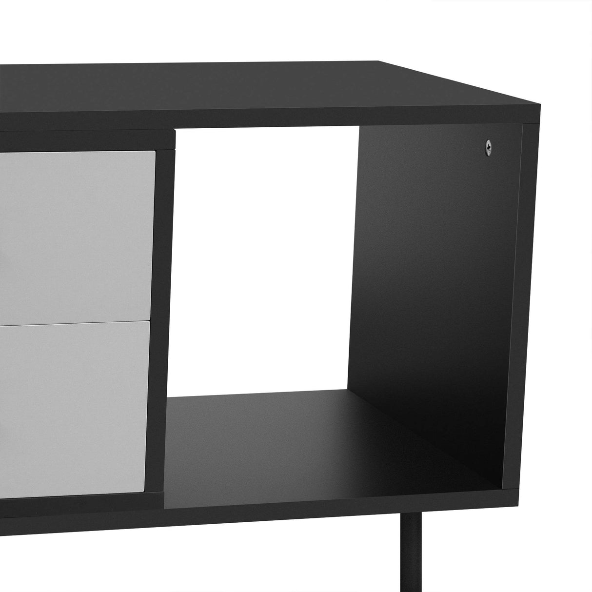 Modern Minimalist Black Grey MDF TV Stand - Sleep Galleria