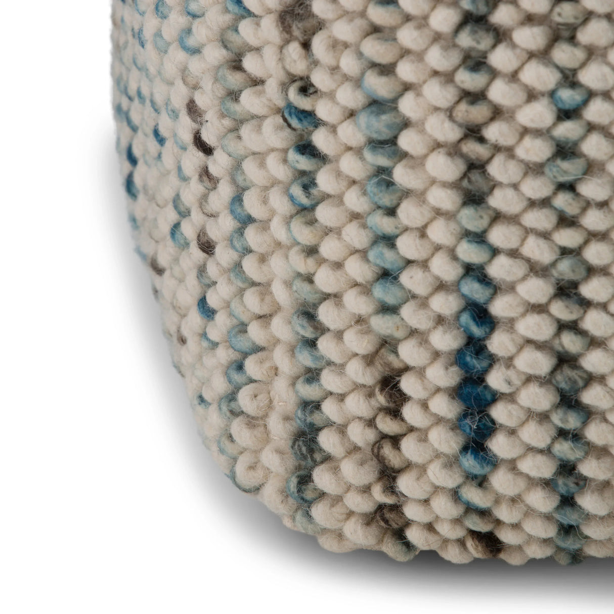 Multi-Color Handwoven Wool Fabric Cube Pouf - Omega Lifestyles