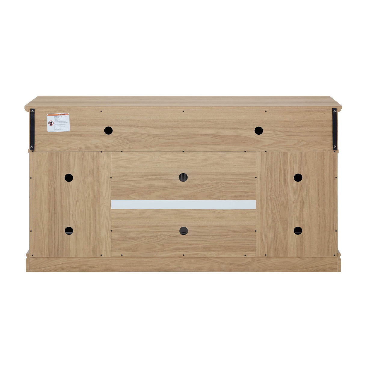 Embossed Light Oak Fireplace TV Stand Console - Sleep Galleria