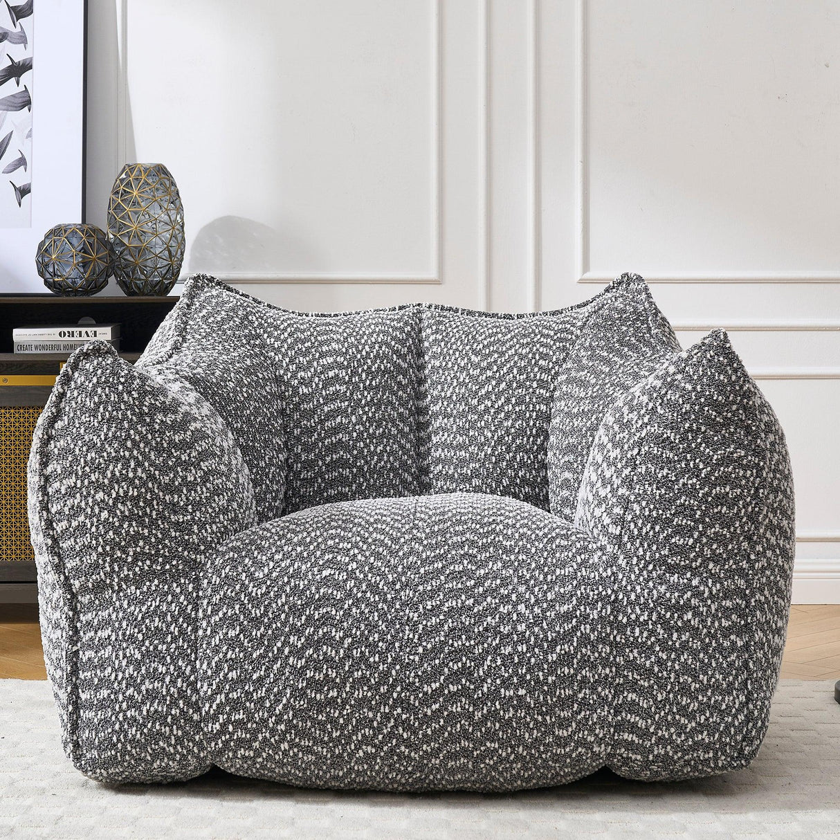 Chenille Bean Bag Chair With Resilient Foam - Omega Lifestyles