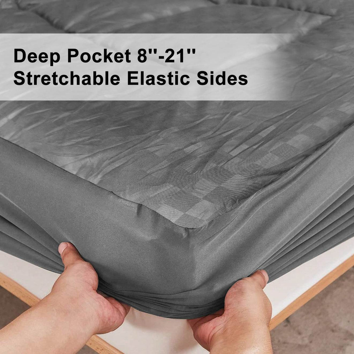 Ultra-Plush Gray Cotton Mattress Bedspread King Size - Sleep Galleria