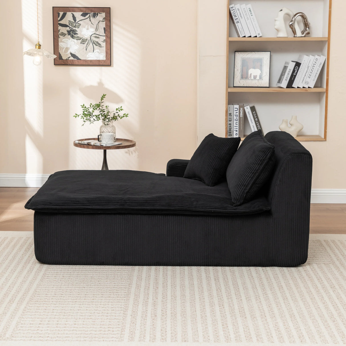 Corduroy Foam Right Armrest Chaise Lounge Chair - Omega Lifestyles