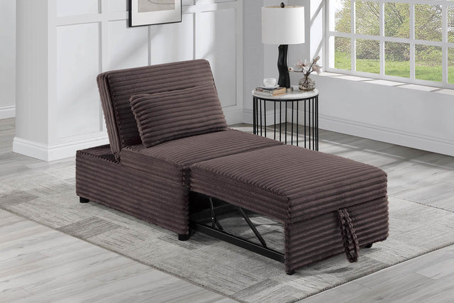 Contemporary Chocolate Corduroy Convertible Sleeper Sofa Chair - Omega Lifestyles