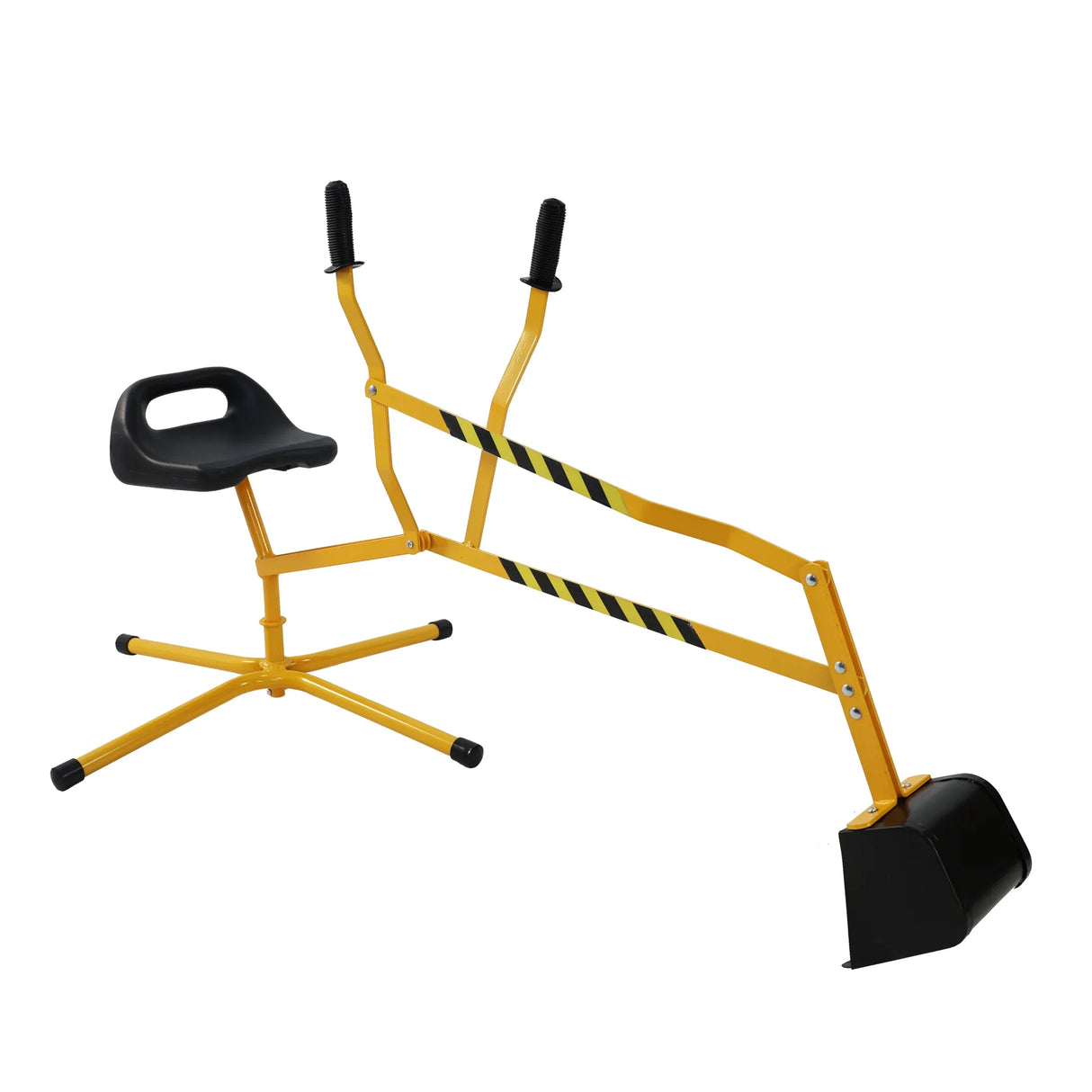 Interactive Yellow Metal Riding Excavator Toy With Bucket Control - Omega Lifestyles