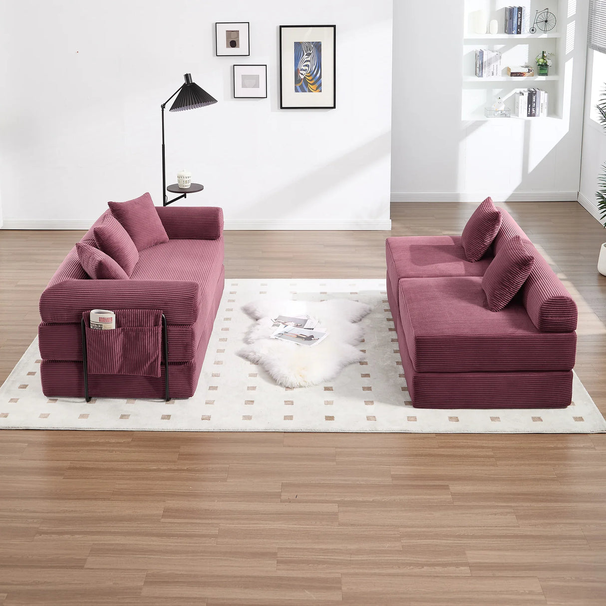 Convertible Corduroy Folding Memory Foam Sofa Bed - Omega Lifestyles