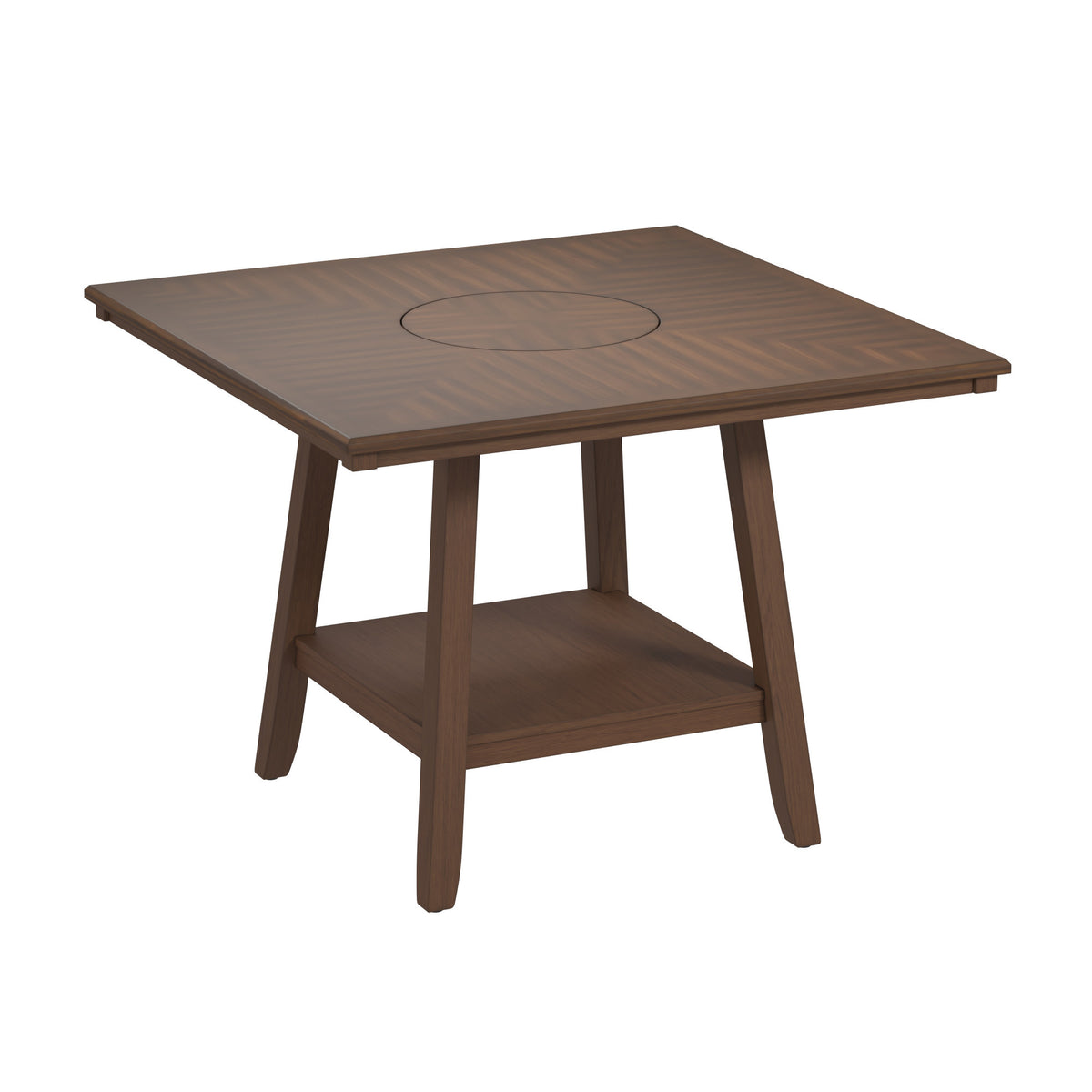 Transitional Walnut Brown Engineered Wood Square Accent Table