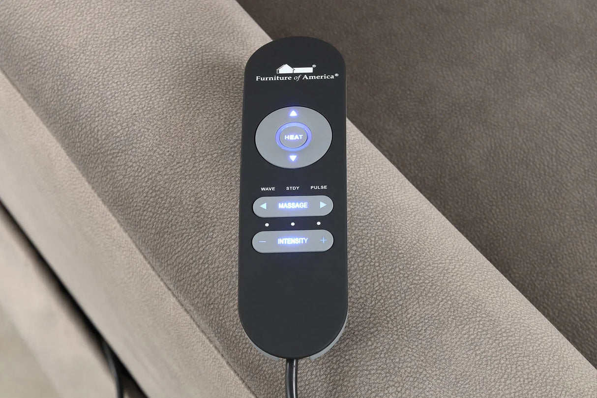 Contemporary Gray Fabric Lift Chair With Heating Massage - Omega Lifestyles