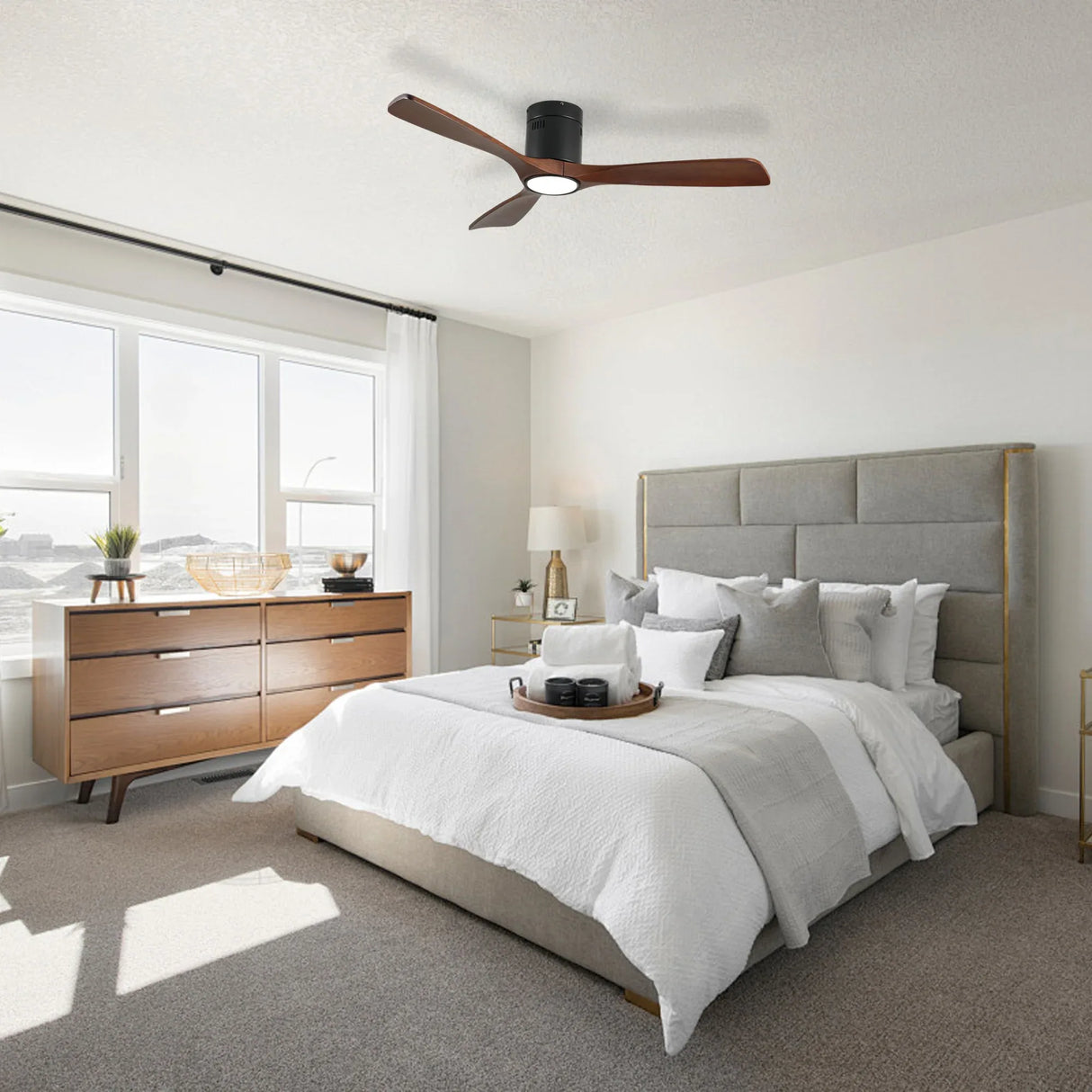 52-Inch LED Lighted Ceiling Fan With Remote Control - Omega Lifestyles