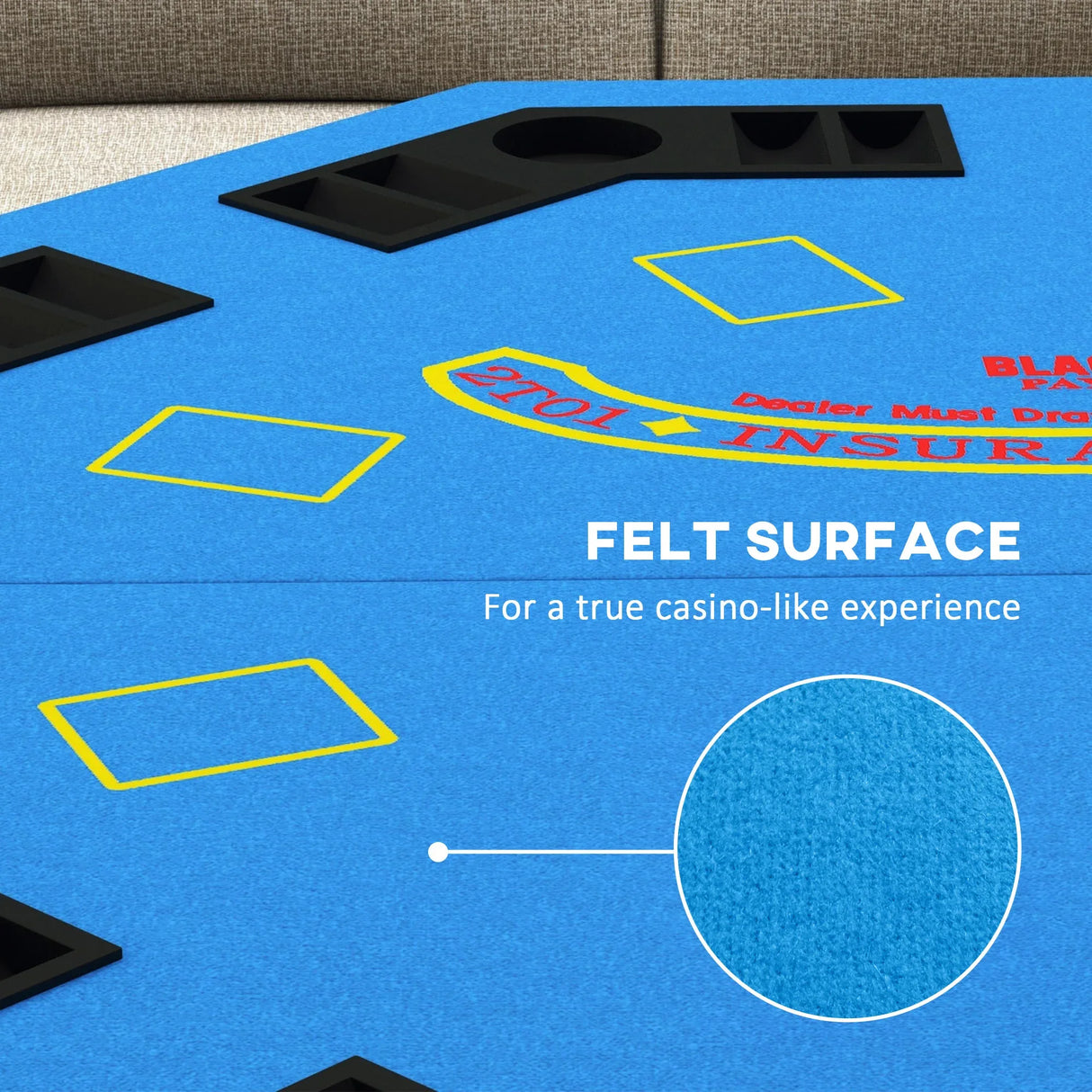 Foldable 8-Player Felt Poker Table With Accessories - Omega Lifestyles