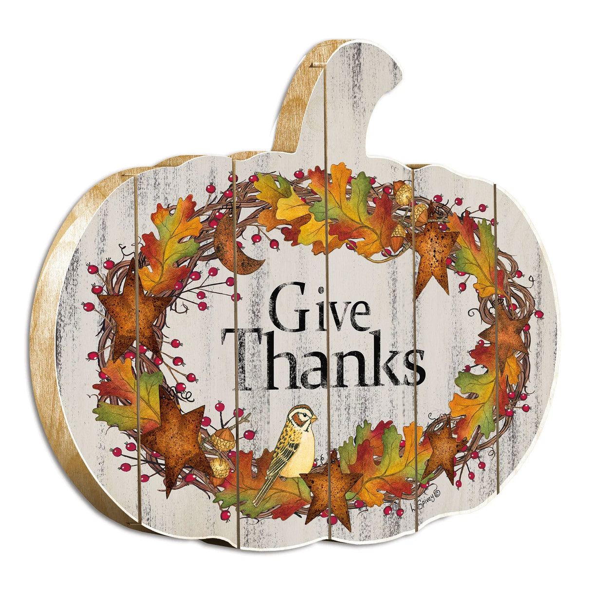 Give Thanks Multicolor Paper Pumpkin Wall Art Decor - Omega Lifestyles