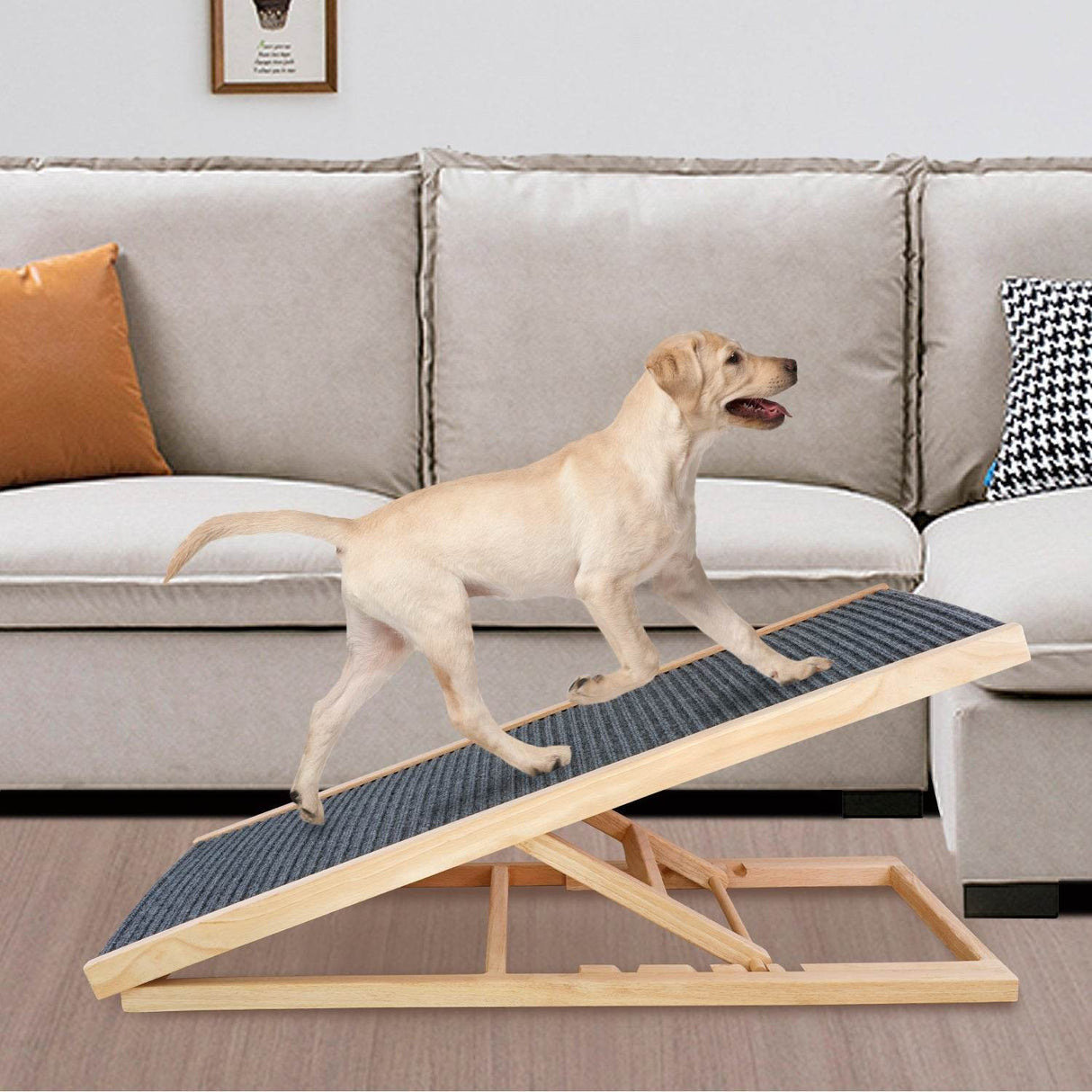 Solid Wood Foldable Dog Ramp With Non-Slip Traction - Sleep Galleria