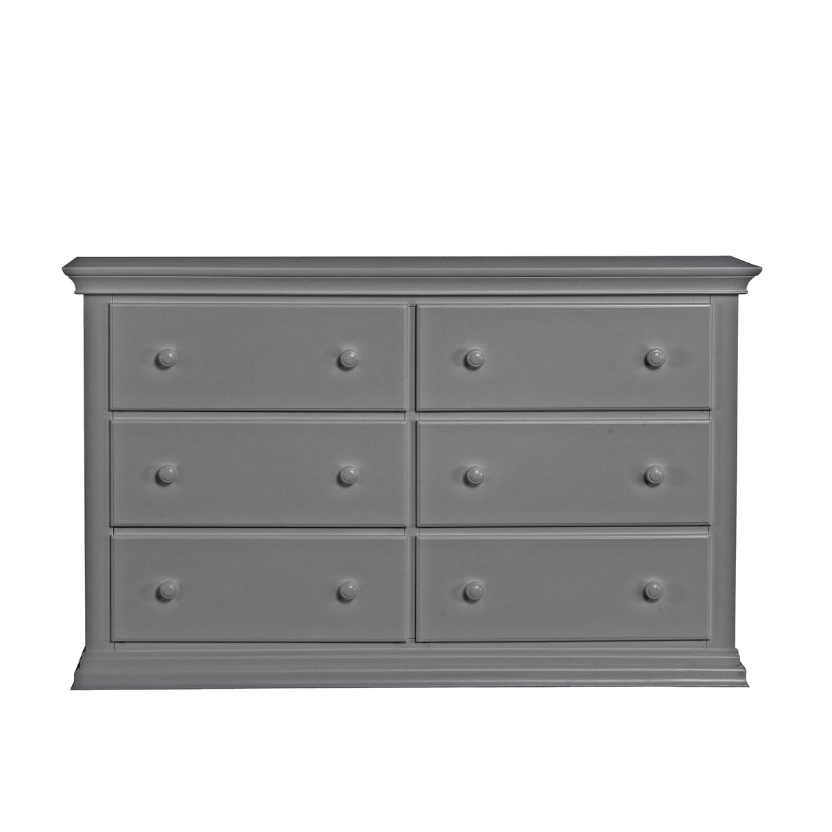 Solid Wood Gray 6 Drawer Storage Dresser