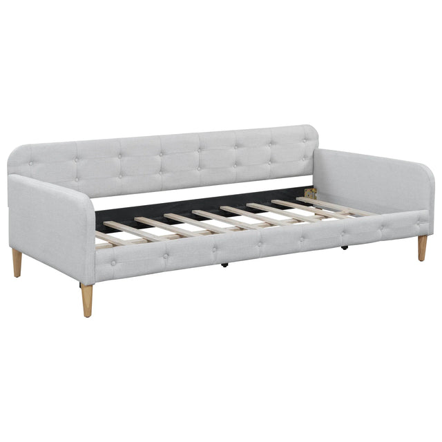 Twin Upholstered Linen Fabric Daybed With Wood Frame - Omega Lifestyles