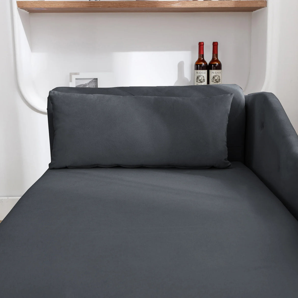 Classic Velvet Storage Chaise Lounge With Pillow - Omega Lifestyles