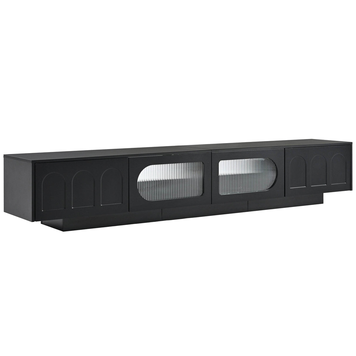 Smart LED Bluetooth Black Particle Board TV Stand - Sleep Galleria